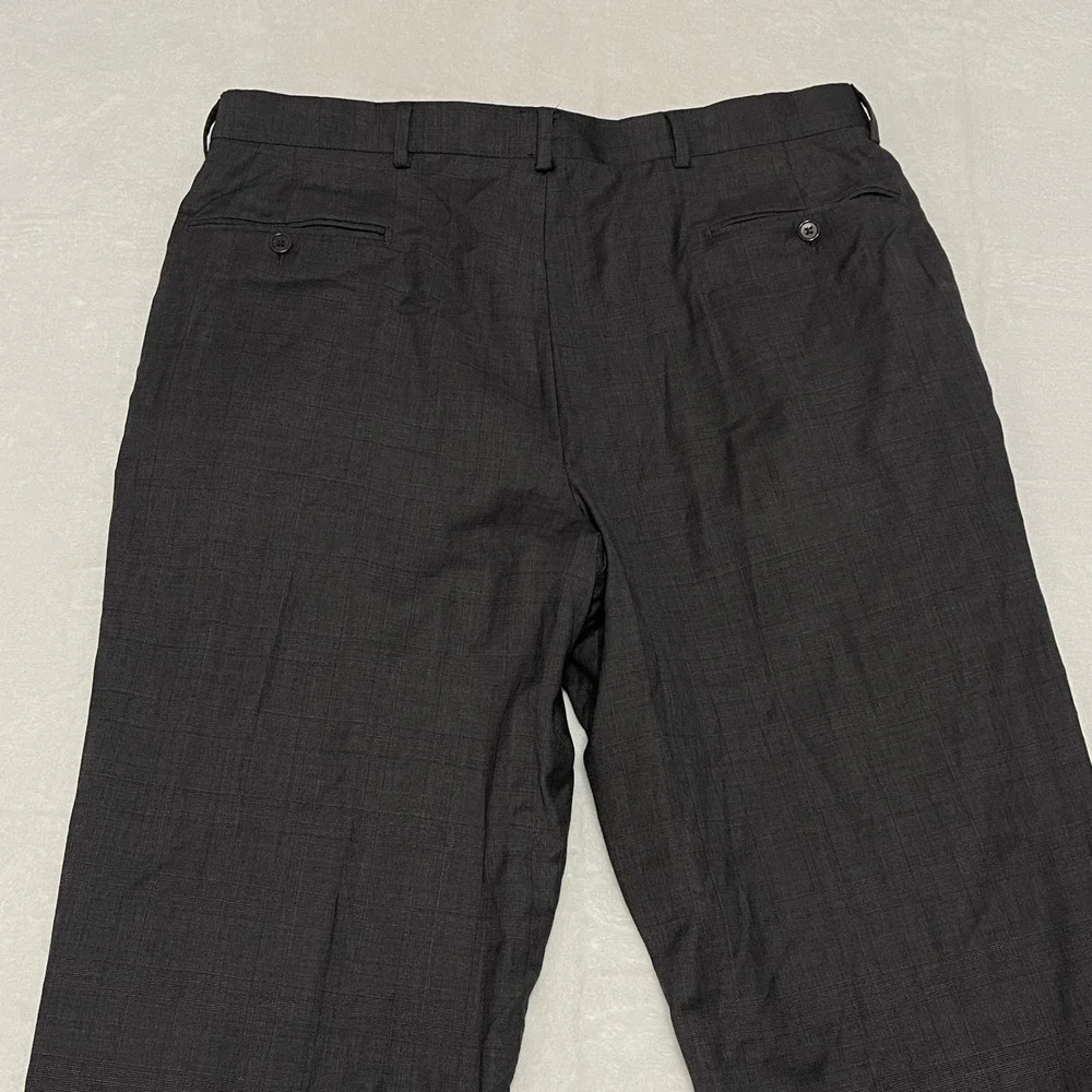 Jos A Bank Mens Wool Dress‎ Pants Charcoal Grey Pleated Classic Fit 37x32 Office